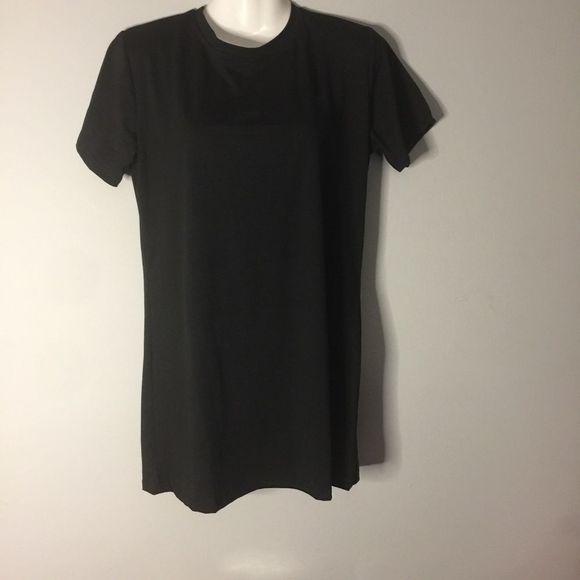 Black  Plain Short-Sleeve T-Shirt Dress - Picture 3 of 6